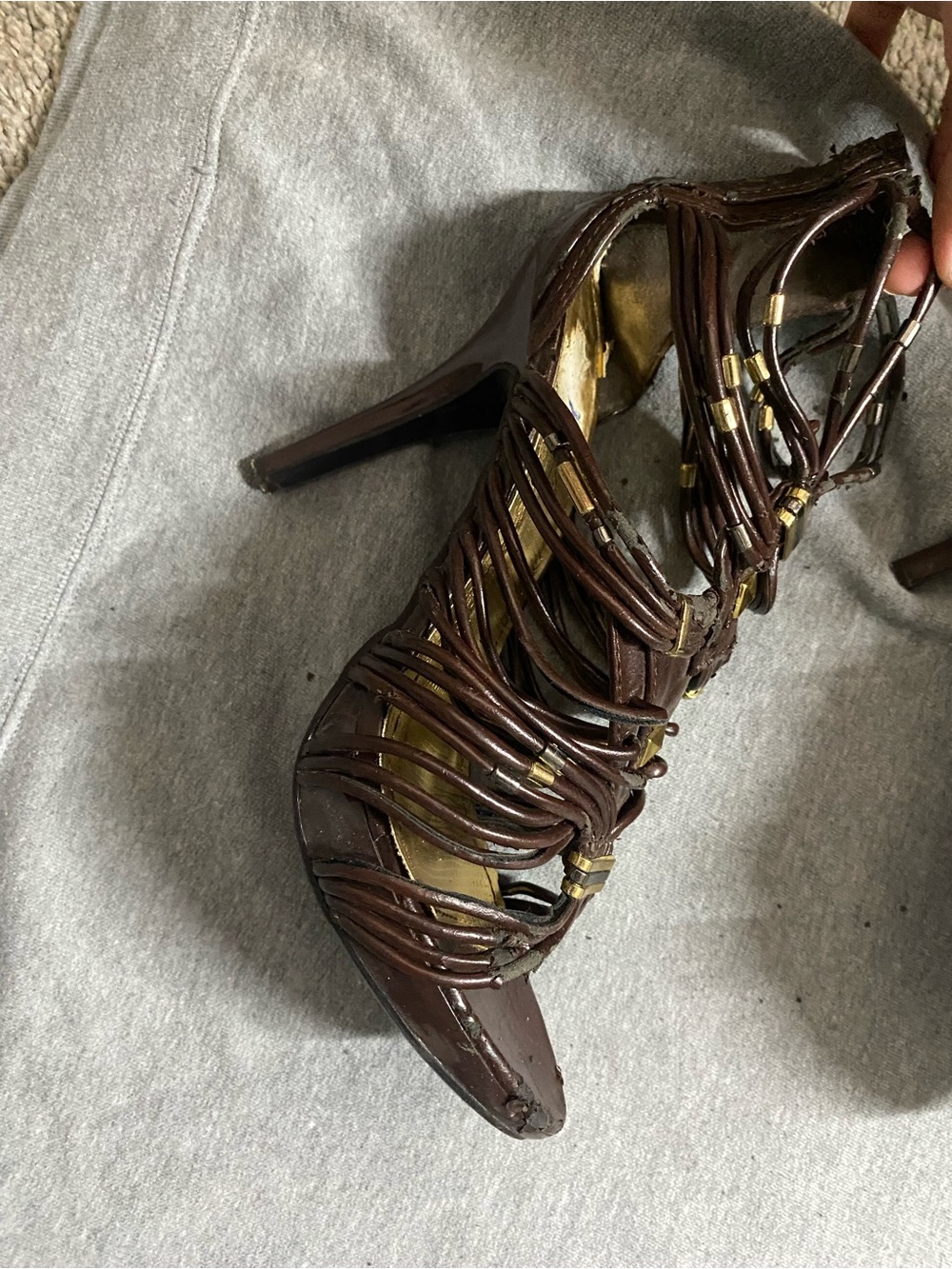 Women’s Strappy Brown High Heel Sandals